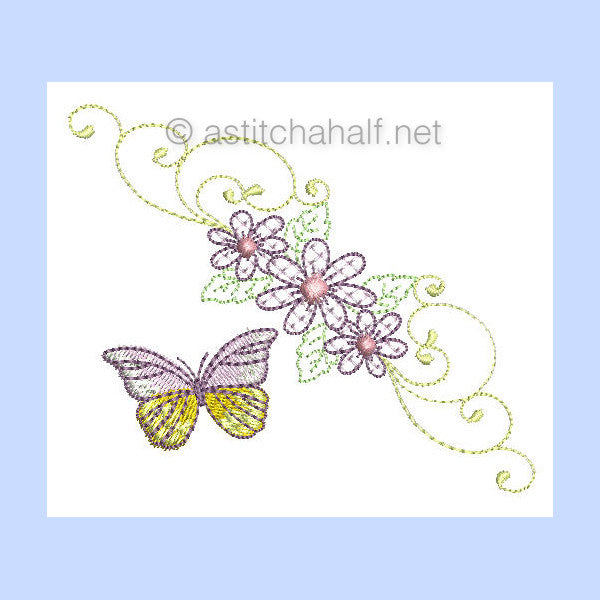 Lacy Daisy Outlines - a-stitch-a-half