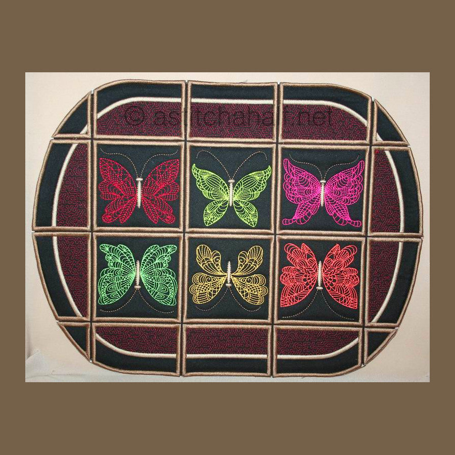 Butterfly Placemat 02 - aStitch aHalf