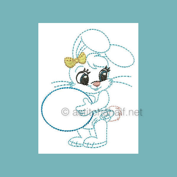 Button Nose Bunnies - a-stitch-a-half