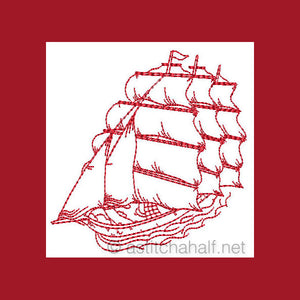 Maritime Redwork Combo - a-stitch-a-half