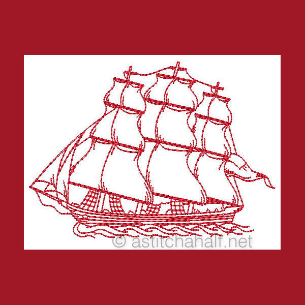 Maritime Redwork Combo - a-stitch-a-half