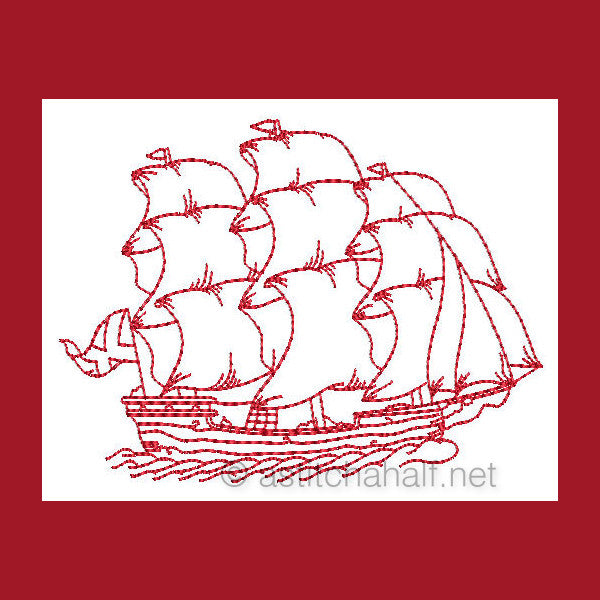 Maritime Redwork Combo - a-stitch-a-half