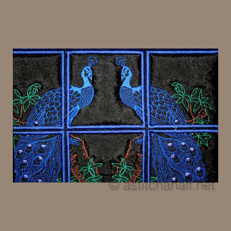 Peacock Placemat - a-stitch-a-half
