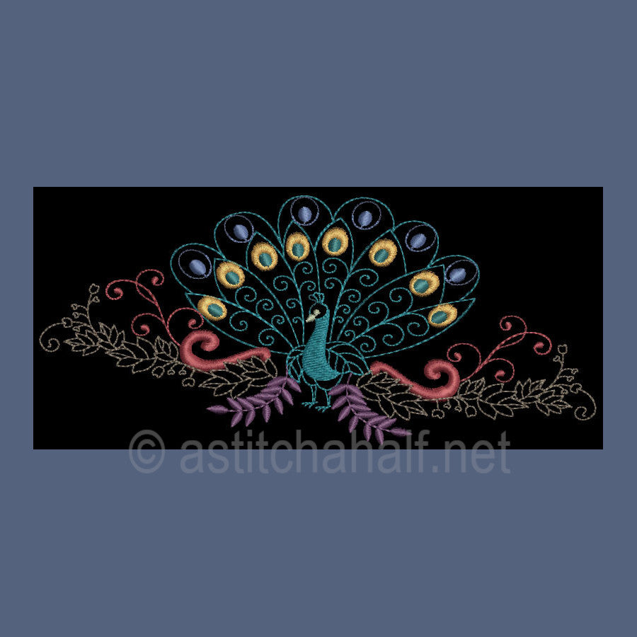 Peacock Parade 01 - a-stitch-a-half