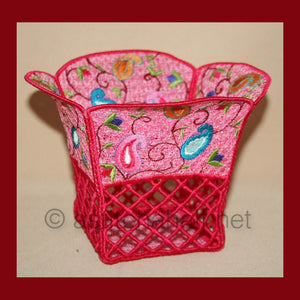 FSL Paisley Petal Baskets - a-stitch-a-half