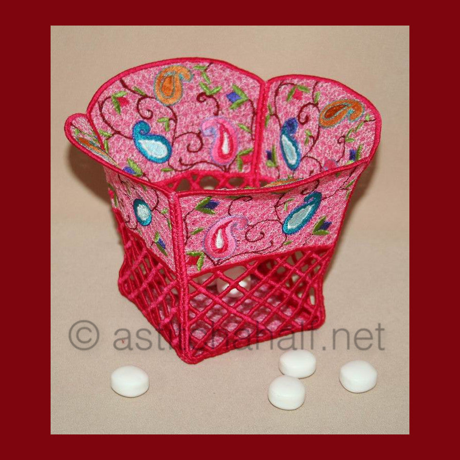 FSL Paisley Petal Baskets - a-stitch-a-half