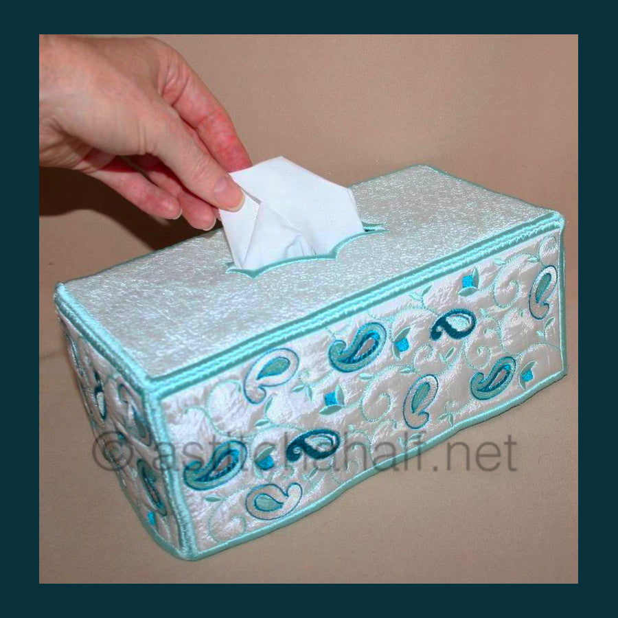 Paisley Sneezes Tissue Box Cover - a-stitch-a-half