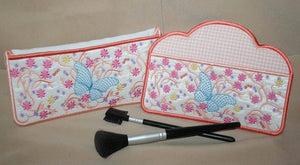 Flutterby Spring Cosmetic Case - aStitch aHalf