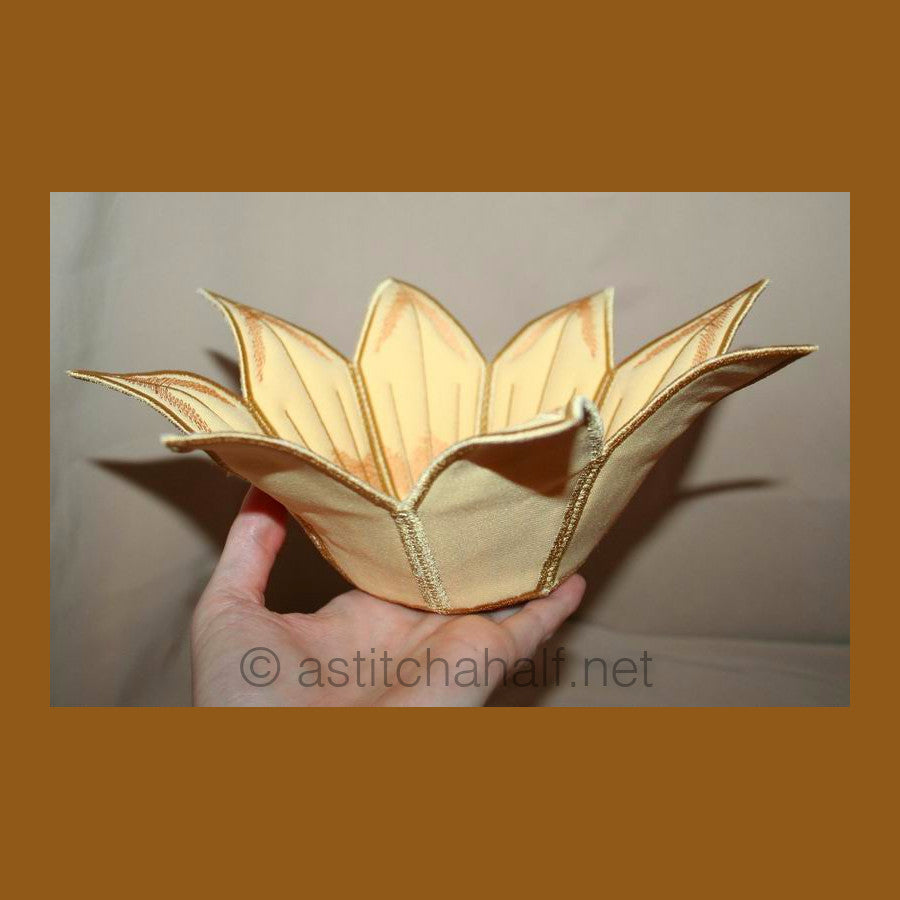 Applique Sunflower Bowl - aStitch aHalf