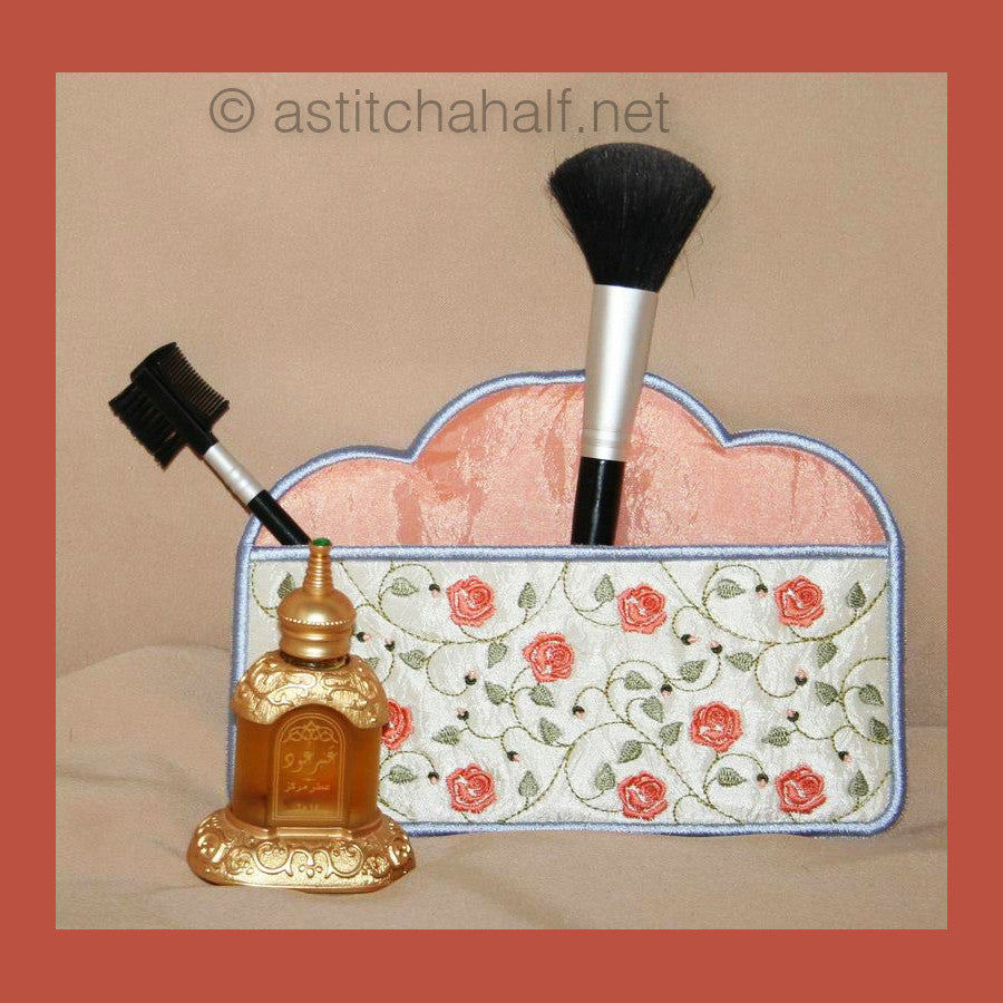 French Rose Cosmetic Bag - a-stitch-a-half