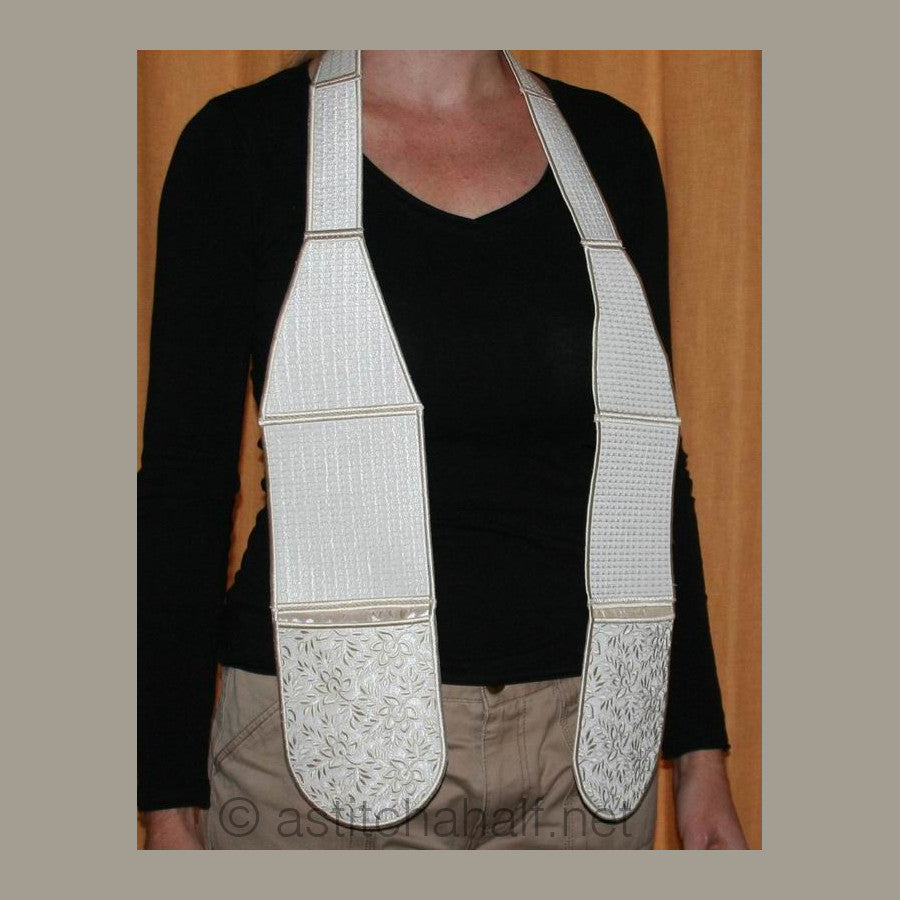 Whispers in White Pocket Scarf and Mitts - a-stitch-a-half