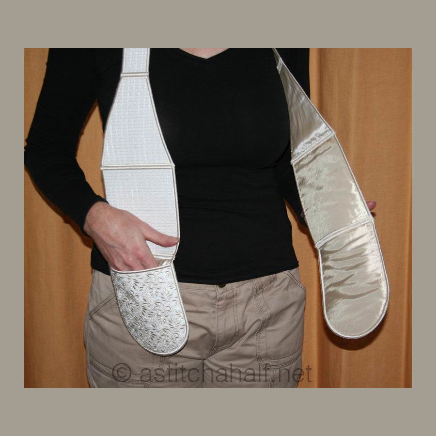 Whispers in White Pocket Scarf and Mitts - a-stitch-a-half