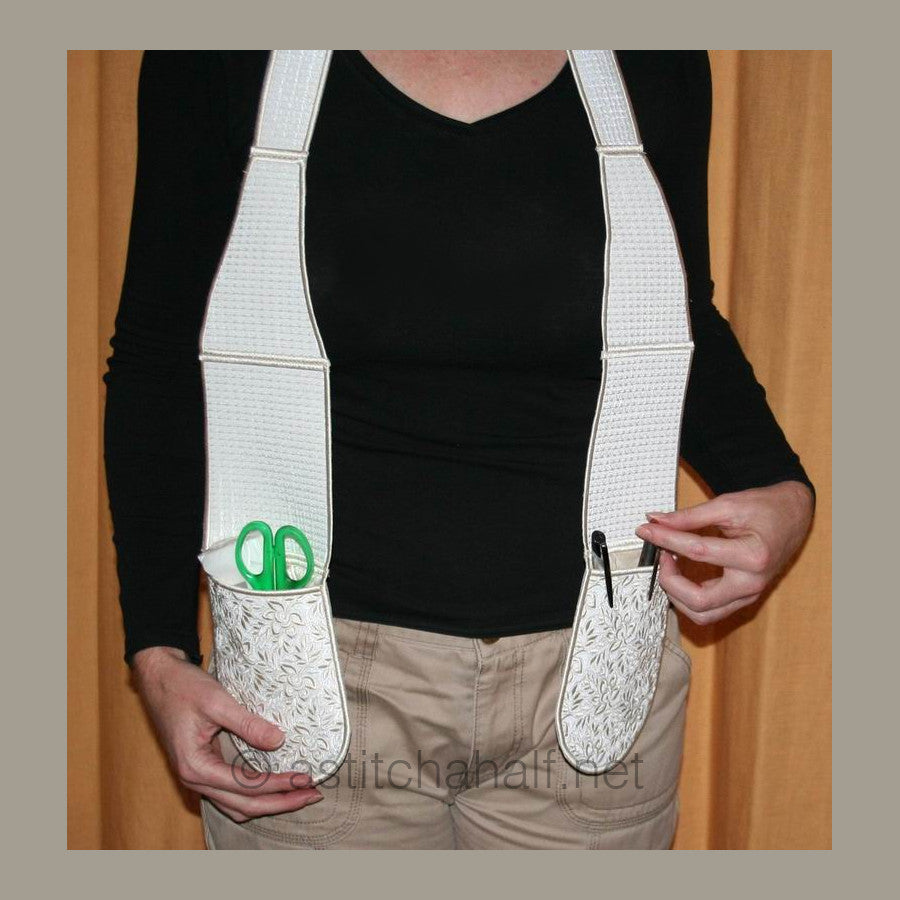 Whispers in White Pocket Scarf and Mitts - a-stitch-a-half