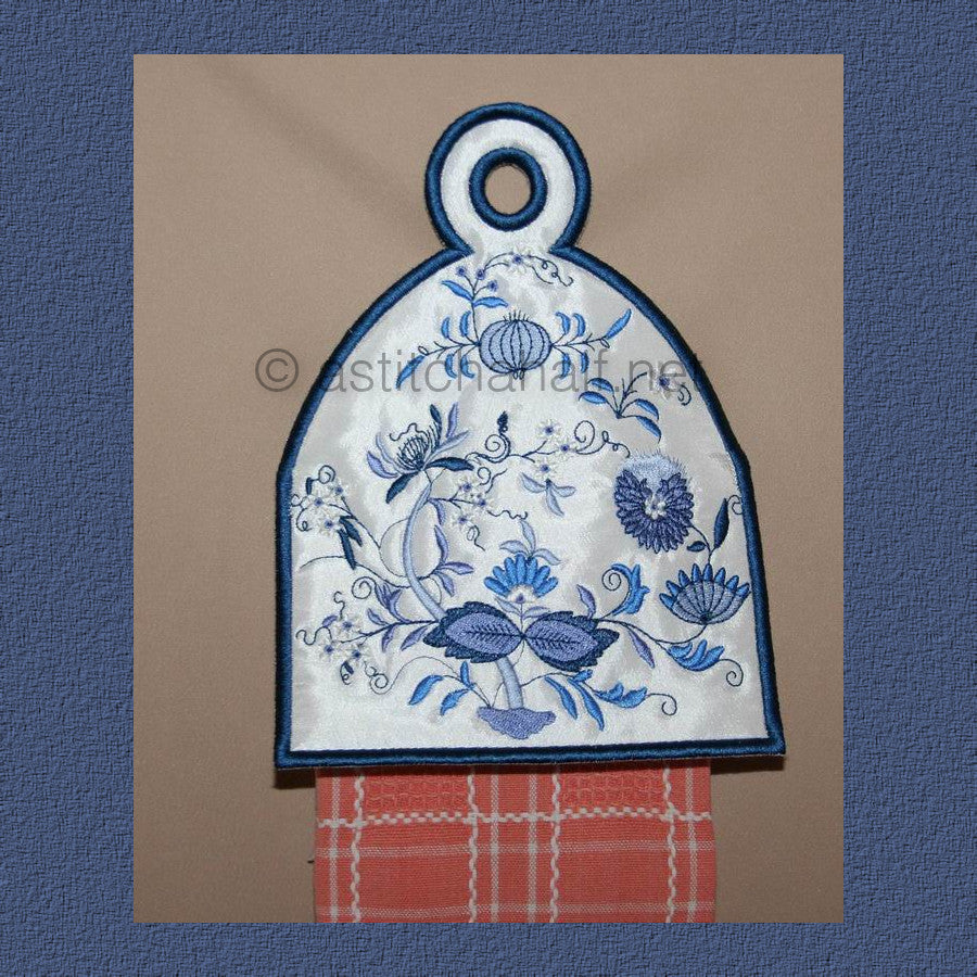 Blue Onion Towel Toppers - a-stitch-a-half