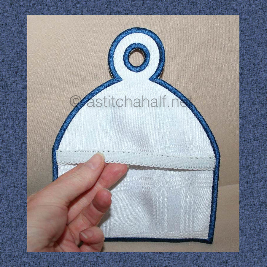 Blue Onion Towel Toppers - a-stitch-a-half