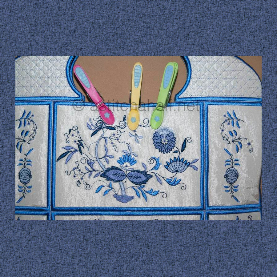 Blue Onion Peg Basket - a-stitch-a-half