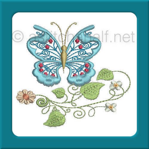 Butterfly Blue Combo - a-stitch-a-half