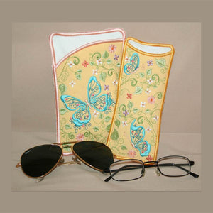 Butterfly Blue Eyeglass Cases