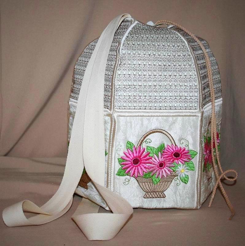 Gerbera Bouquet Back Pack - a-stitch-a-half