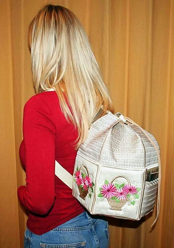 Gerbera Bouquet Back Pack - a-stitch-a-half