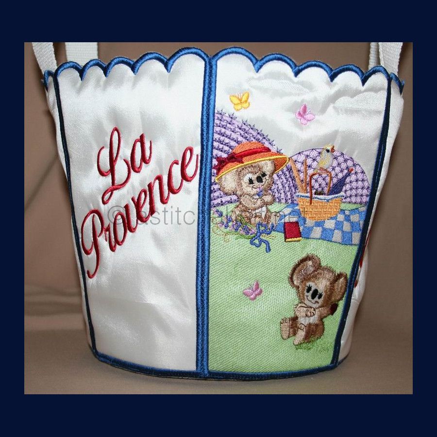 Fuzzy France Bucket Bin - a-stitch-a-half