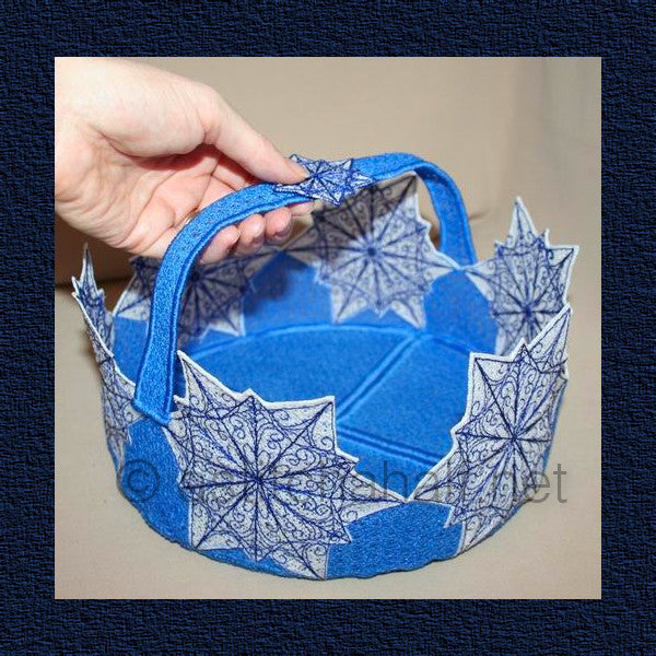 Snowflake Freestanding Lace Baskets - a-stitch-a-half