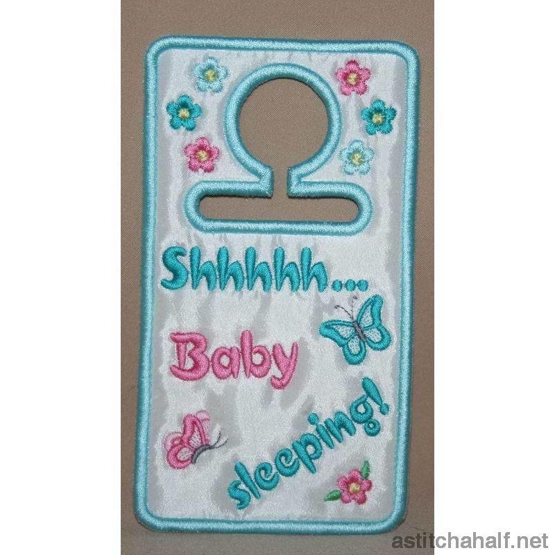 Baby Sleeping Door Hanger - aStitch aHalf