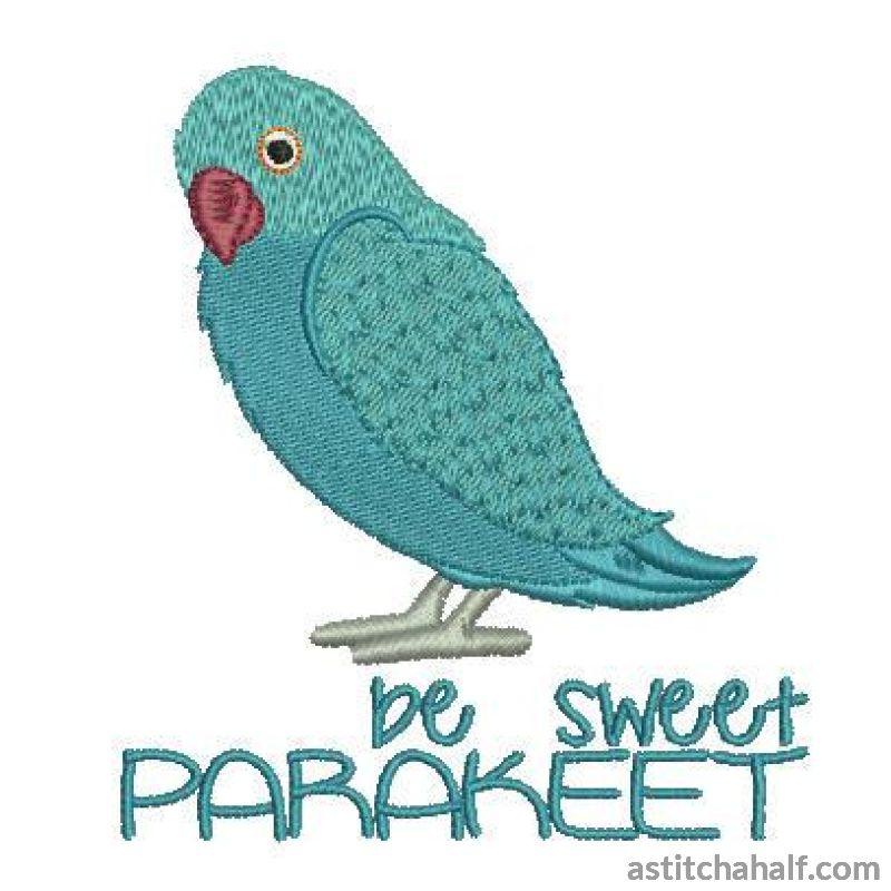 Be sweet Parakeet - aStitch aHalf
