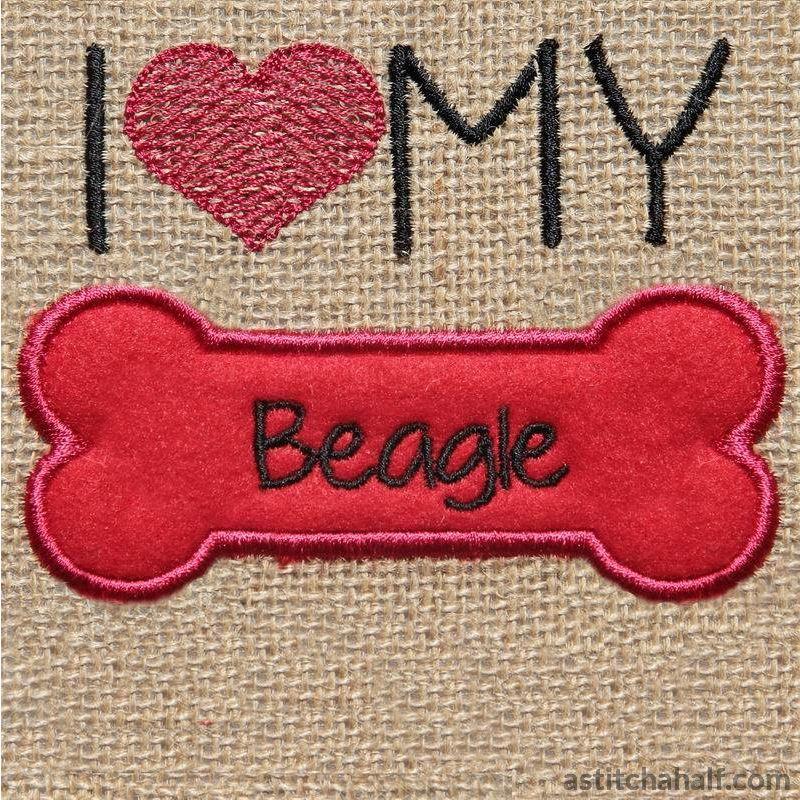 Beagle Dog Silhouette - aStitch aHalf