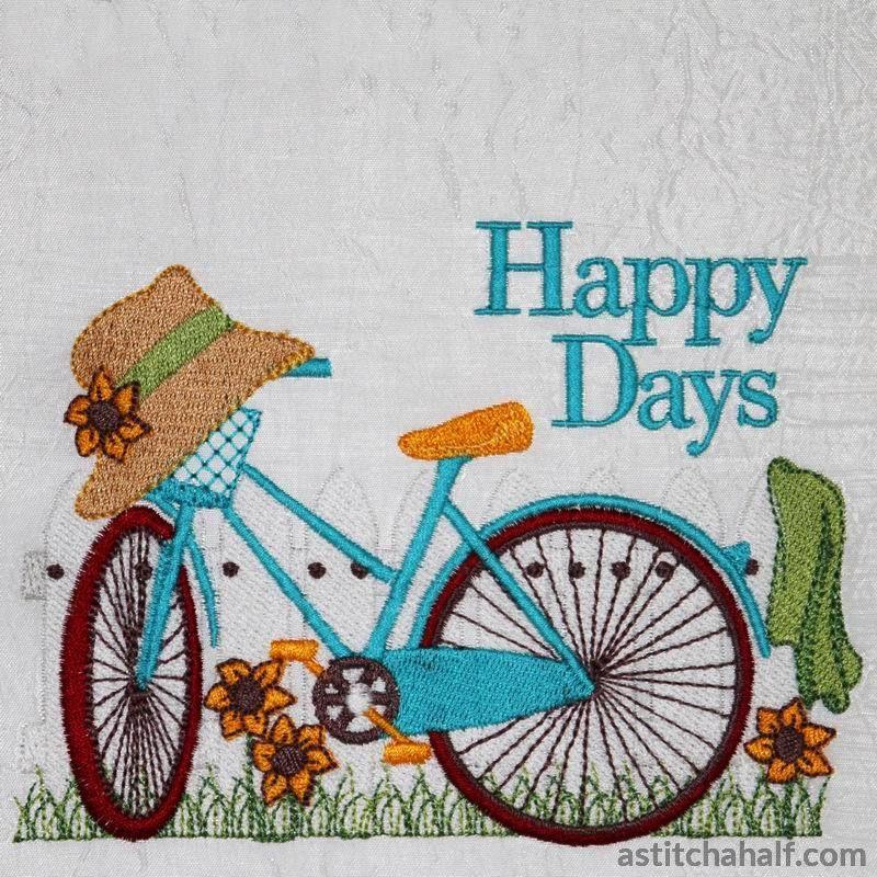 Bicycle Fun Happy Days - aStitch aHalf