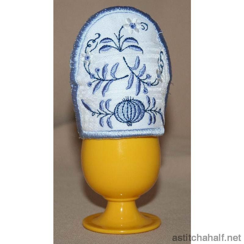 Blue Onion Egg Cozy - a-stitch-a-half