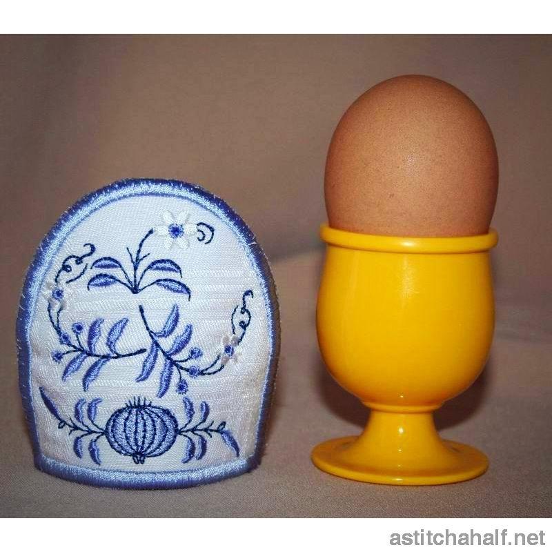 Blue Onion Egg Cozy - a-stitch-a-half