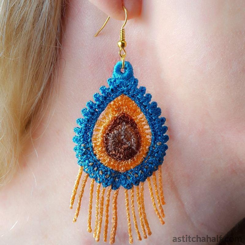 Boho Chic Feathery Freestanding Lace Earrings - aStitch aHalf