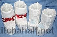 Boots for Babies 1 and 2 - a-stitch-a-half