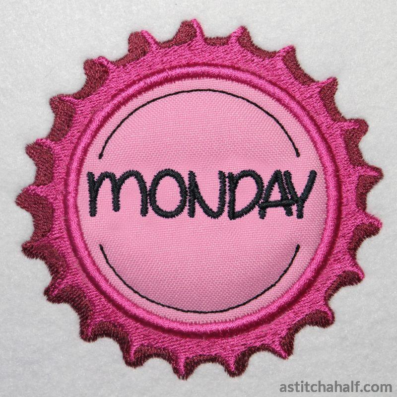 Bottle caps Days of the Week - aStitch aHalf