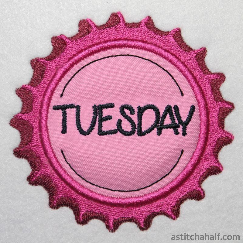 Bottle caps Days of the Week - aStitch aHalf