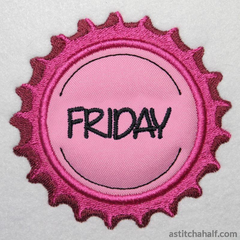 Bottle caps Days of the Week - aStitch aHalf