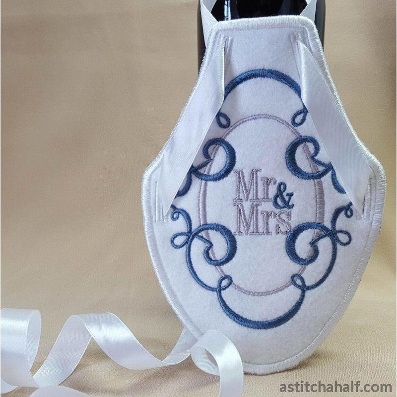 Bride Groom Bottle Aprons - aStitch aHalf