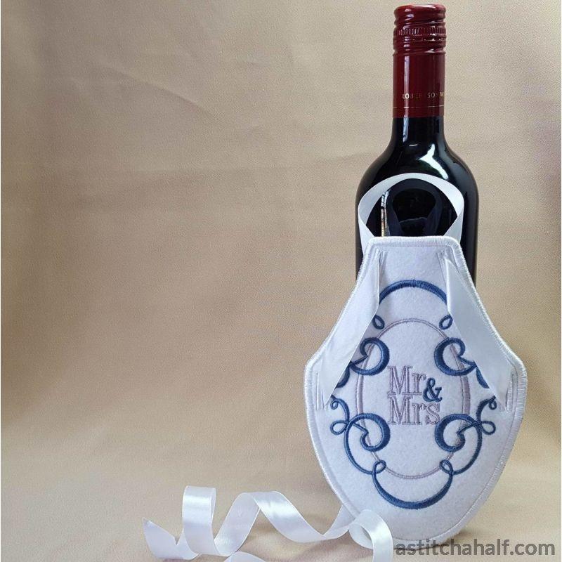 Bride Groom Bottle Aprons - aStitch aHalf