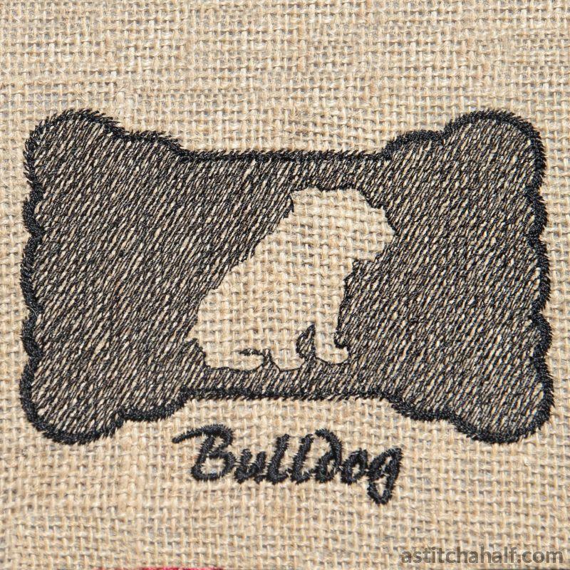 Bulldog Dog Silhouette - aStitch aHalf