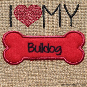 Bulldog Dog Silhouette - aStitch aHalf