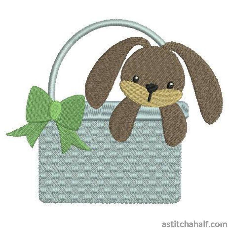 Bunny in Basket - aStitch aHalf