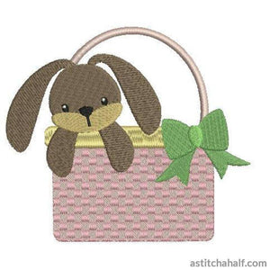 Bunny in Basket - aStitch aHalf