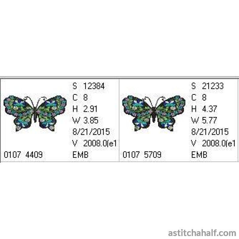 Butterfly Black and Blue Brandeis - aStitch aHalf