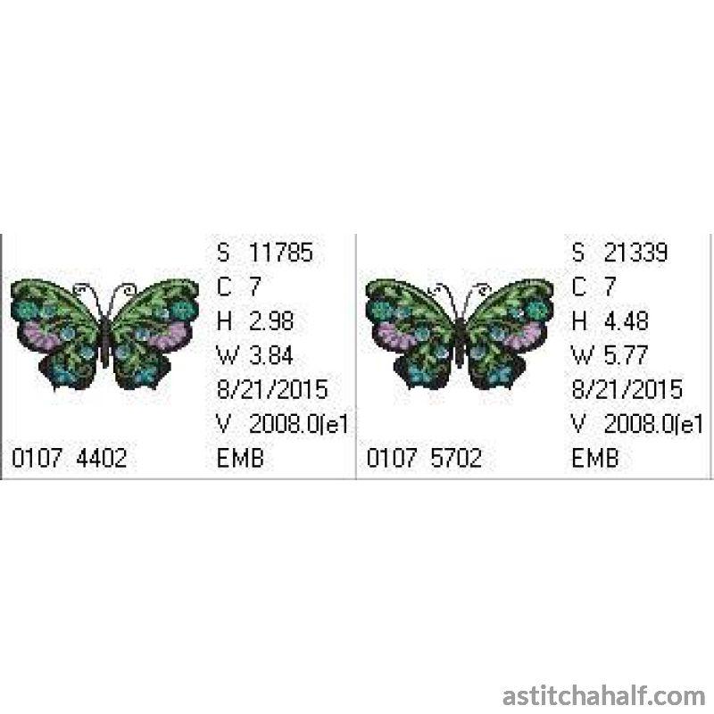 Butterfly Black and Blue Han - aStitch aHalf