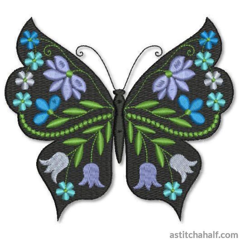 Butterfly Black and Blue Persian - aStitch aHalf
