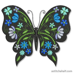 Butterfly Black and Blue Yale - aStitch aHalf