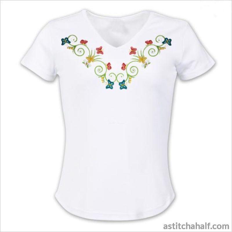 Butterfly Kisses Neckline Variety - aStitch aHalf