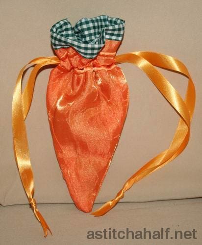 Carrot Drawstring Bag - a-stitch-a-half