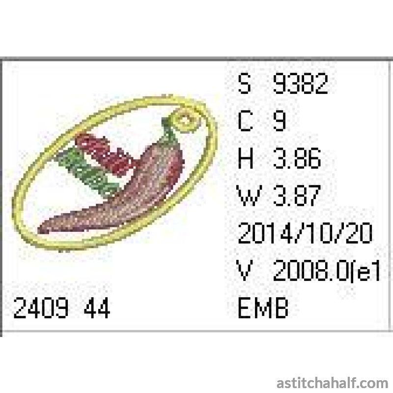 Chili Babe Key Fob - aStitch aHalf